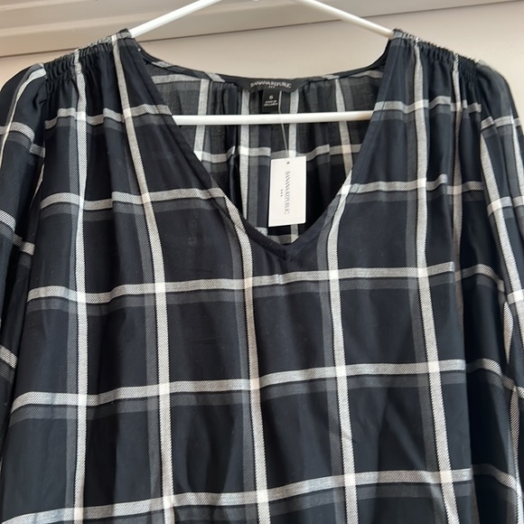 NWT Banana Republic Factory Size Small Plaid Blouse - Picture 16 of 17